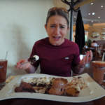 Katina Eats Kilos taking on the Slattery Chocolate Challenge. Credit: YouTube